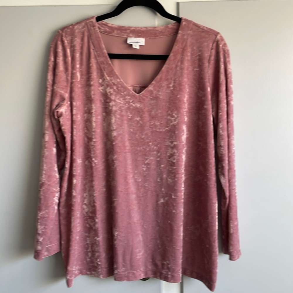 J. Jill Dusty Rose V-neck Top PM